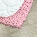 Husa saltea patuț bebe copii din bumbac 120 x 60 cm, Stelute aurii (1)